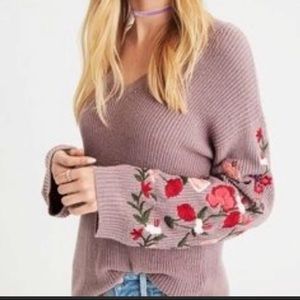 AE Embroidered Flower Sweater